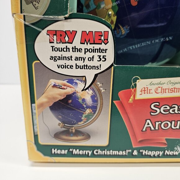 Working Vintage Mr Christmas Seasons Greetings Around The World Globe - Picture 2 of 14